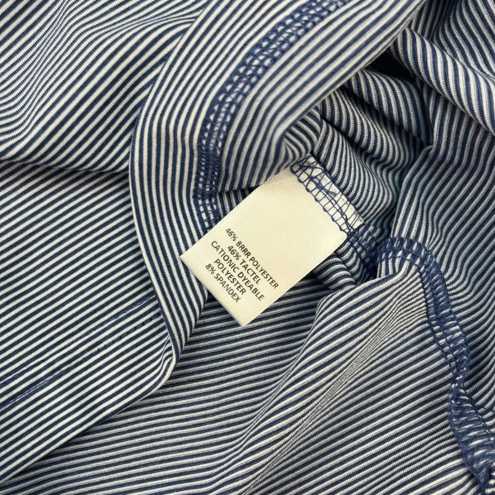 Cremieux Performance Golf Athletic‎ Striped Blue Polo Shirt